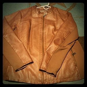Brown leather jacket